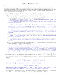 Algebra I Homework Three