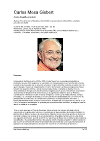 Carlos Mesa Gisbert (Carlos Diegomesa Gisbert)
