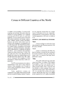 Census in Different Countries of the World