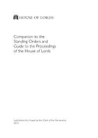 Companion to the Standing Orders 2015