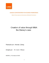 Creation of Value Through M&A: the Disney's Case