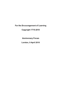 For the Encouragement of Learning