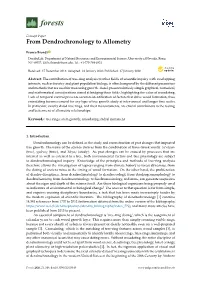 From Dendrochronology to Allometry