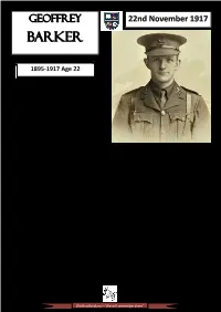 Geoffrey Barker Was Born in Otley on 6Th November 1895