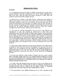 National Zoo Policy Preamble