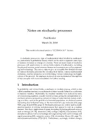 Notes on Stochastic Processes