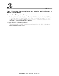 Open Educational Engineering Resources: Adoption and Development by Faculty and Instructors