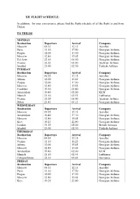 Xii. Flight Schedule