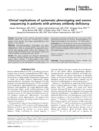 Clinical Implications of Systematic Phenotyping and Exome Sequencing in Patients with Primary Antibody Deficiency