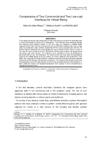 Comparisons of Two Commercial and Two Low-Cost Interfaces for Virtual Skiing