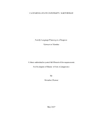 Marwari in Mumbai a Thesis Submitted in Partial