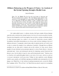 Offshore Balancing As the Weapon of Choice: an Analysis of the Syrian Uprising Through a Realist Lens