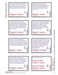 Progress 6 Spaces. Regress 1 Space. Progress 7 Spaces. ZONE 3 A