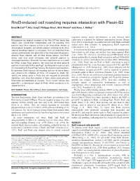 Rnd3-Induced Cell Rounding Requires Interaction with Plexin-B2 Brad Mccoll*,¶, Ritu Garg¶, Philippe Riou‡, Kirsi Riento§ and Anne J