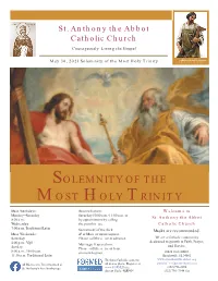 Solemnity of the Most Holy Trinity  