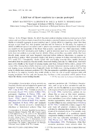 A Field Test of Threat Sensitivity in a Marine Gastropod