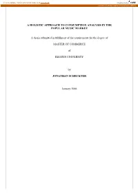 An Holistic Approach to Consumption Analysis in The
