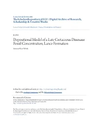 Depositional Model of a Late Cretaceous Dinosaur Fossil Concentration, Lance Formation Summer Rose Weeks