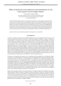 Effect of Wood Ash and Crushed Rock Soil Amendments on Red Clover Growth and Dinitrogen Fixation A