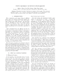 Joule's Experiment: an Historico-Critical Approach