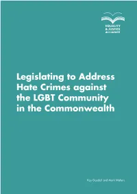 Legislating to Address Hate Crimes Against the LGBT Community in the Commonwealth