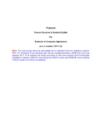 Proposed Course Structure & Detailed