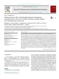 Characterization, HPLC Method Development and Impurity