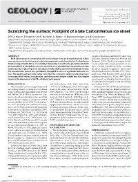 Footprint of a Late Carboniferous Ice Sheet D.P