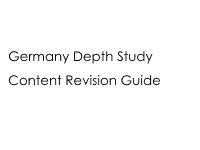 Germany Depth Study Content Revision Guide 1