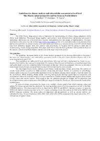 Guidelines for Climate Analysis and Vulnerability Assessment at Local Level the Master Adapt Perspective and the Focus on North Salento L