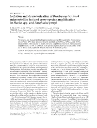 Isolation and Characterization of Brachymystax Lenok Microsatellite Loci and Cross-Species Amplification in Hucho Spp