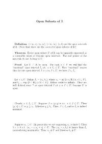Open Subsets of R
