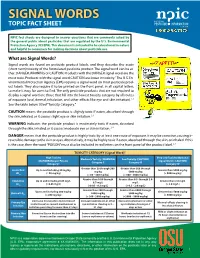 Signal Words Topic Fact Sheet
