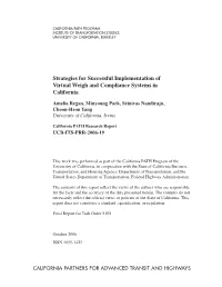 Strategies for Successful Implementation of Virtual Weigh and Compliance Systems in California