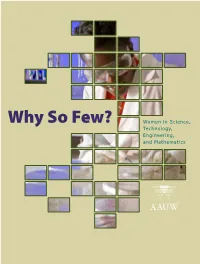 Why So Few? Women in Science, Technology, Engineering, and Mathematics Why So Few? Women in Science, Technology, Engineering, and Mathematics