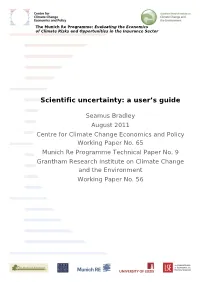 WP56: Scientific Uncertainty: a User Guide