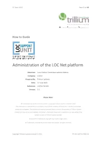 Administration of the LOC Net Platform