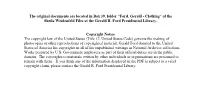 Clothing” of the Sheila Weidenfeld Files at the Gerald R