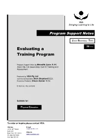 Evaluating a Training Program