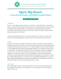 Podcast Transcript Cantor Louise Treitman