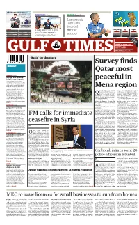 Survey Finds Qatar Most Peaceful in Mena Region