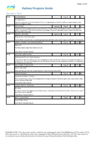 Sydney Program Guide