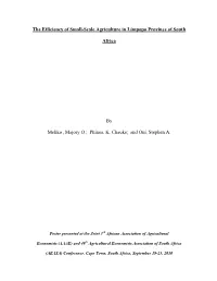 The Efficiency of Small-Scale Agriculture in Limpopo Province of South