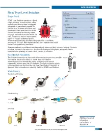 Float Type Level Switches Contents Page Start Single Point Small Size Engineered Plastic