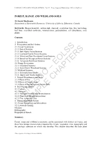 Forest, Range and Wildland Soils - M