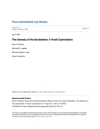 The Genesis of the Declaration: a Fresh Examination