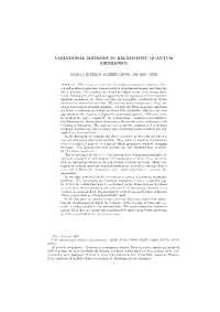Variational Methods in Relativistic Quantum Mechanics
