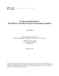 Closing the Digital Divide? the $100 PC and Other Projects for Developing Countries