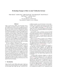 Evaluating Changes to Fake Account Verification Systems