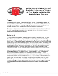 Guide for Commissioning and Periodic Performance Testing of Fire, Smoke and Other Life Safety Related Dampers